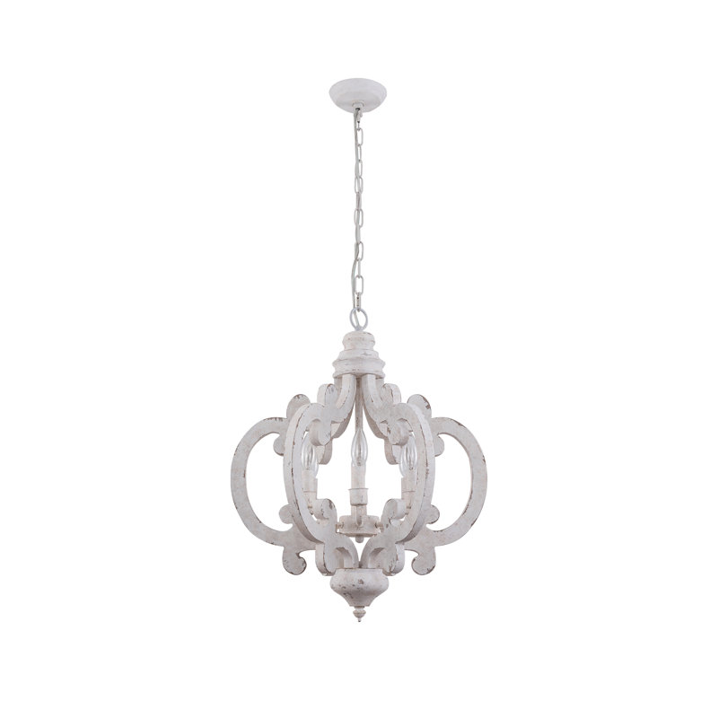 Tom 6 - Light Wood Dimmable Geometric Chandelier