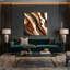 Aquarelle abstraite 40, art mural sur toile brune