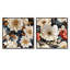 Ensemble de 2 collages floraux contemporains blancs et dorés-1209248981-1209248976