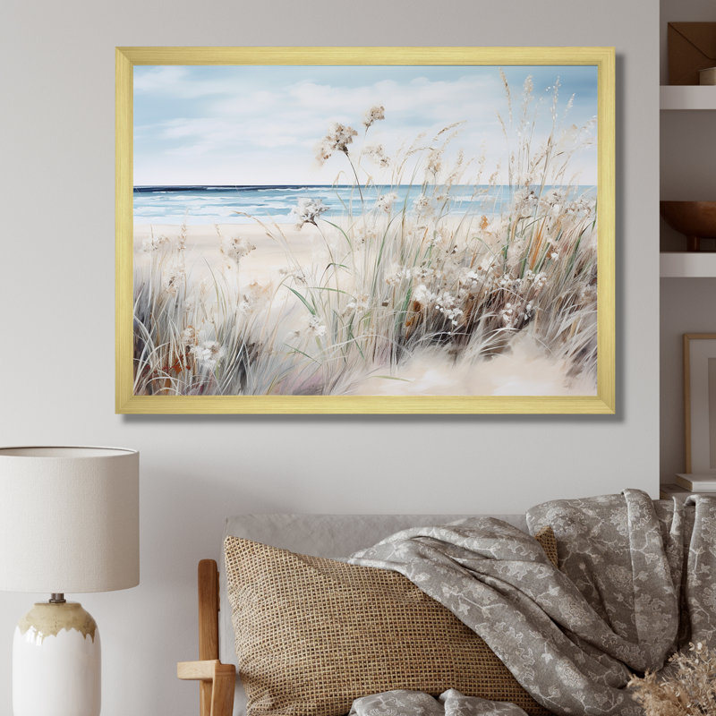 Plant Plant Beauty On The Beach - Plants, impressions sur toile, H 24 po x l 32 po x P 1 po, Cadre doré simple