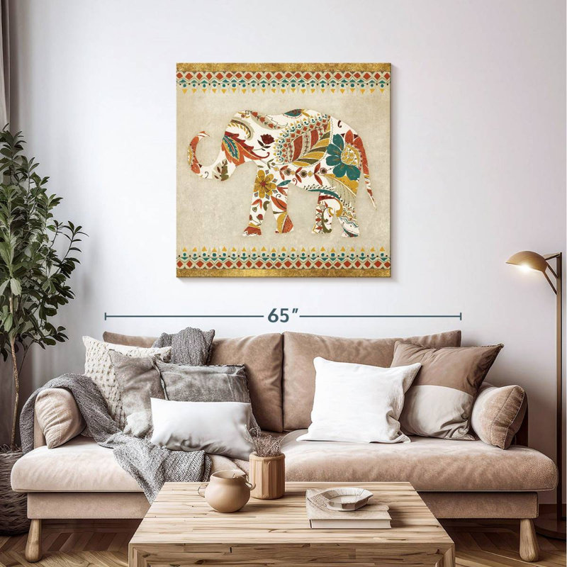 Brampt Boho Elephant II, 39" H x 39" W