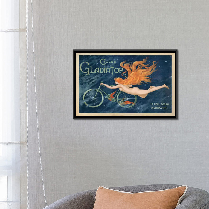 «Cycles Gladiator, 1895 Ca.» "By Top Art", impression sur toile, H 40 po x l 60 po x P 1,5 po, Pas de tapis, Toile tendue