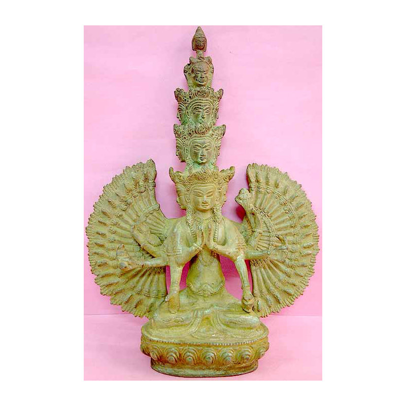 Divinité bouddhiste tibétaine à onze têtes Avalokiteshvara