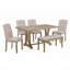 Ensemble de salle à manger de style campagnard, table à tréteaux et 4 chaises et banc rembourrés Shanequah-88581095-88581096-88581097