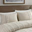 Ensemble de housse de couette 100% coton teinté très grand avec des rayures taupe et blanches en chenille fine 3 pièces
