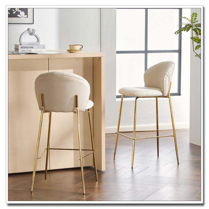 Tabouret de bar rembourré à structure métallique
