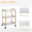Chaparro Mobile Serving Trolley Kitchen Cart Pine Wood Rolling Wheels White