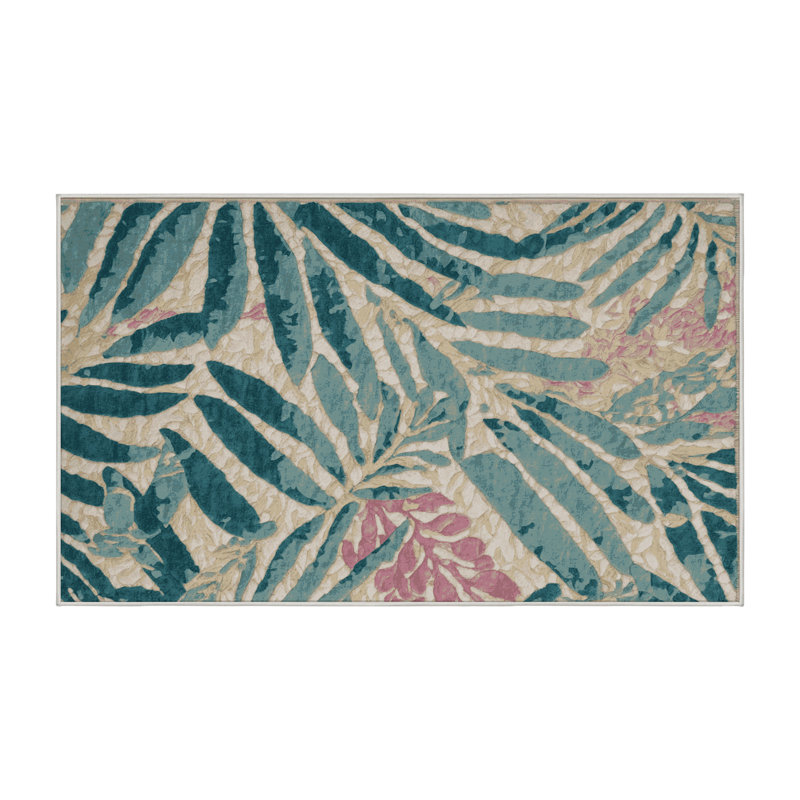 Tapis beige lavable à la machine, Rectangle 2 pi x 5 pi