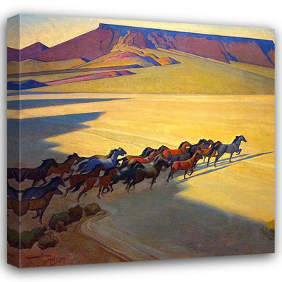 ArtDirect Dixon, Maynard Gallery Wrapped Canvas Art Titled: Wild Horses of Nevada