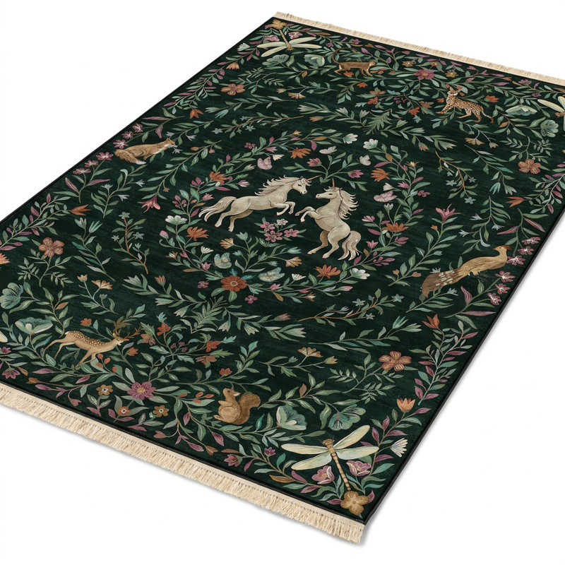 Tapis 7 pi x 10 pi Enchanted Unicorn Tapisserie