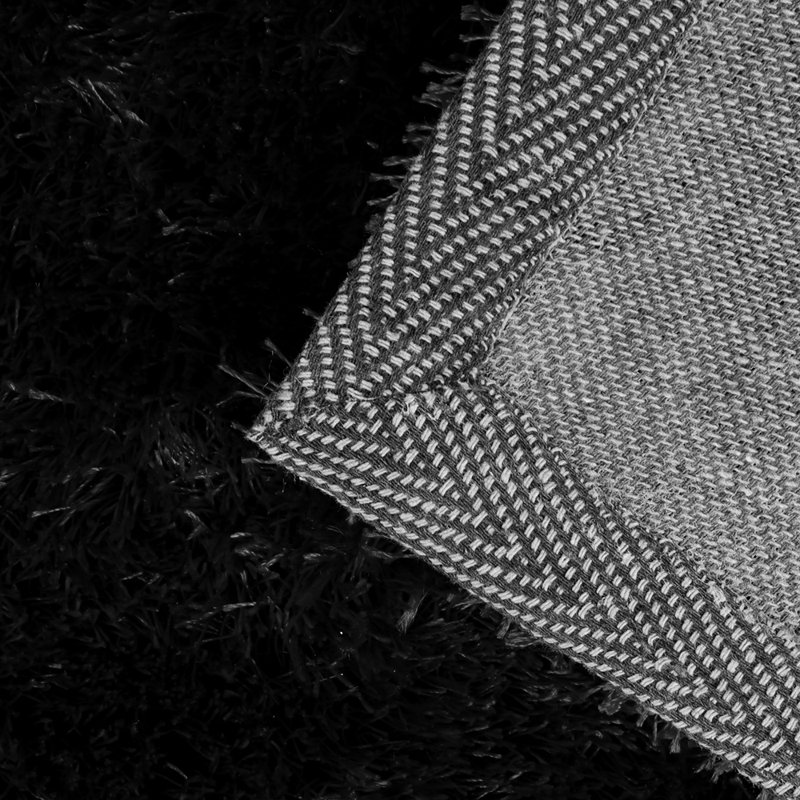 Tapis noir à poils longs Erwina, Rectangle 2 pi x 2 pi 11 po
