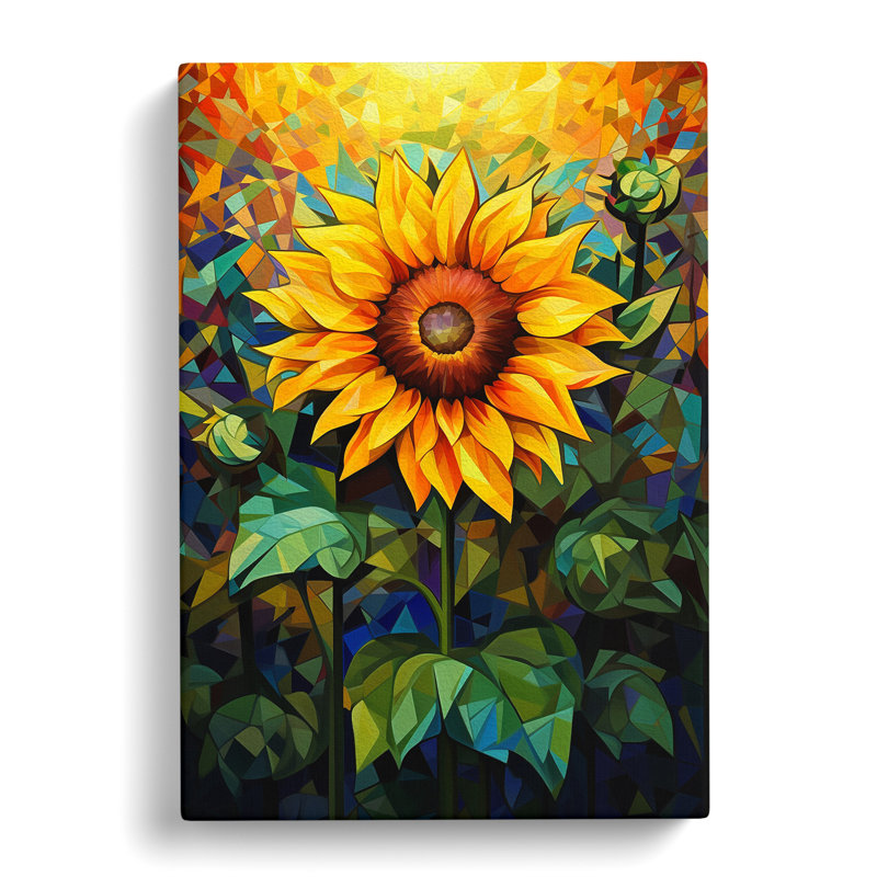 Sunflower Futurism - Wrapped Canvas, 76cm H x 50cm W x 3cm D