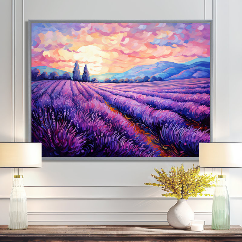 Vangogh Lavender Fields II - Vangogh, art mural sur toile par Vincent Van Gogh, peinture, H 34 po x l 44 po x P 1,5 po