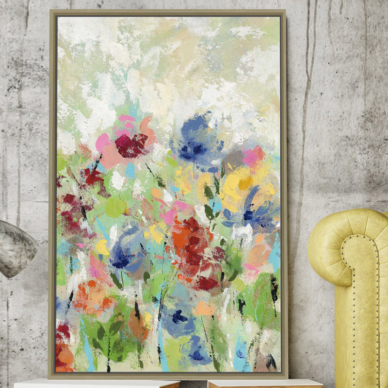 «Springtime Meadow Flowers III» par Silvia Vassileva, reproduction sur toile, H 43,5 po x l 27,5 po x P 2 po