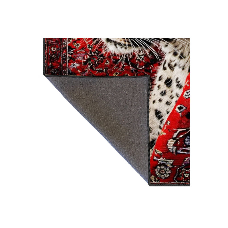 Tapis vert tissé à motif floral lavable Mosso, 4 pi 11 po x 9 pi 10 po