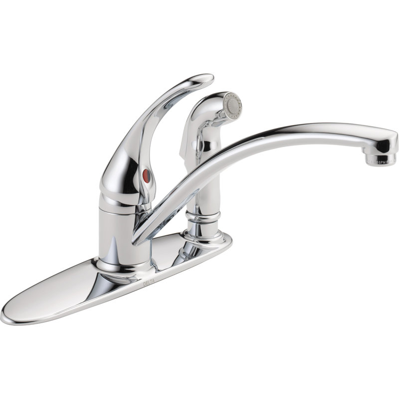 Single Handle Kitchen Faucet with Integral Spray, Chrome