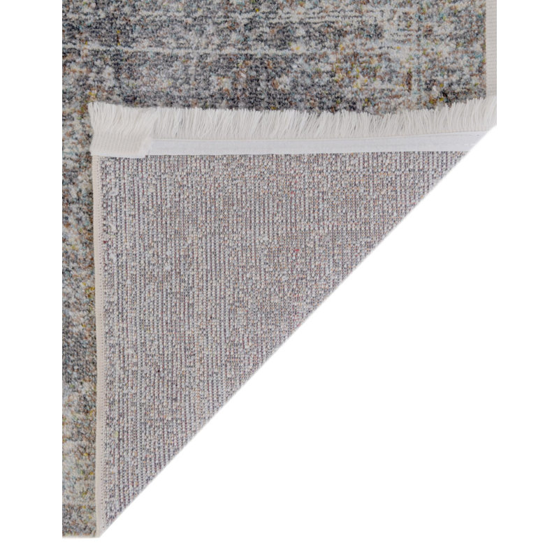 Folmar Oriental Fume Gray Area Rug, Octagon 4'3" x 4'3"