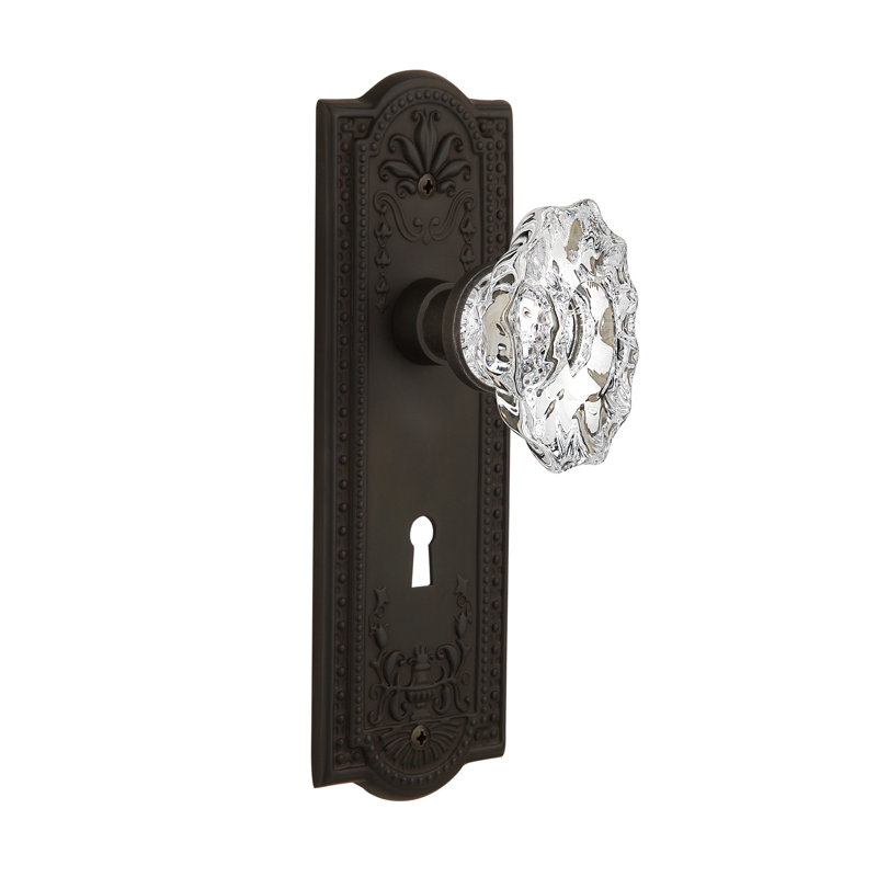 Meadows Plate with Decorative Keyhole and Chateau Door Knob, Oil-Rubbed Bronze, 2-3/4”