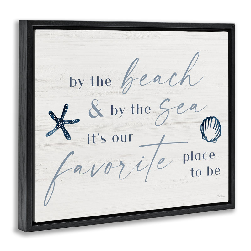 Beach & Sea Favorite Place To Be, Cadre flottant noir de jais, H 25 po x l 31 po