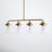 Wason 4-Light Linear Steel Kitchen Island Pendant with Clear Glass Shades-166013210