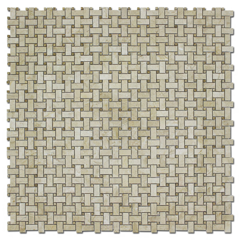 1" x 2" Marble Basketweave Mosaic Wall & Floor Tile