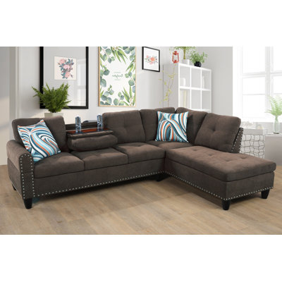 96" Wide 2 Piece Upholstered Sectional