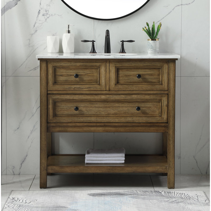 Ensemble de meuble-lavabo simple 36 po Voss, Bois flottant
