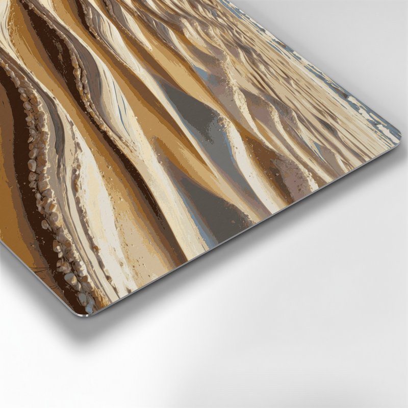 Art mural en métal brun Coastal Sandy Ripple, H 12 po x l 18 po