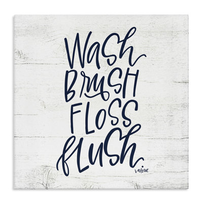 «Rustic Bathroom Rules», art mural sur toile par Valerie Weiners