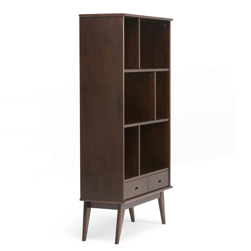 Bibliothèque et unité de rangement Draper, H 64 po x l 35 po x P 14 po, Marron foncé