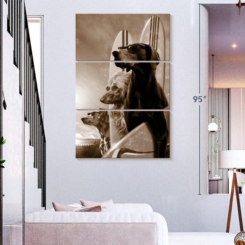 Ketti Surfing Dogs, 38" H x 24" W