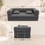Canapé à deux places, canapé-lit à double usage pliable, canapé polyvalent compressible, canapé de salon à cadre large, canapé moelleux en éponge pure, canapé en velours gris à rayures fines