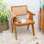 Chaise en teck teinté et rotin naturel-2050270117