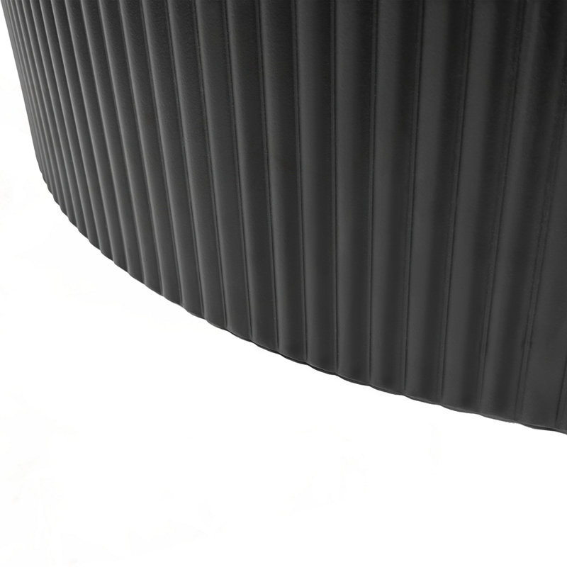 35.83" Modern Round Coffee Table, Black
