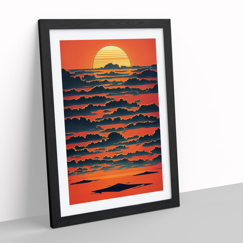 Unusual Sunset View - Print, Black Picture Frame, 66cm H x 48cm W, White