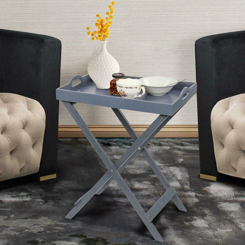Desai Tray Top Cross Legs End Table