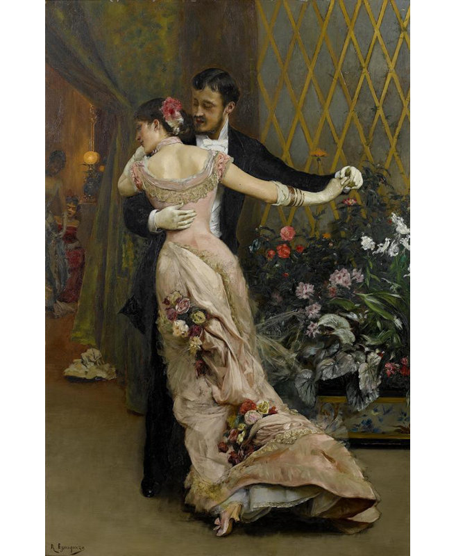 «The End of the Ball» par Rogelio De Egusquiza, reproduction d'art sur toile tendue avec châssis