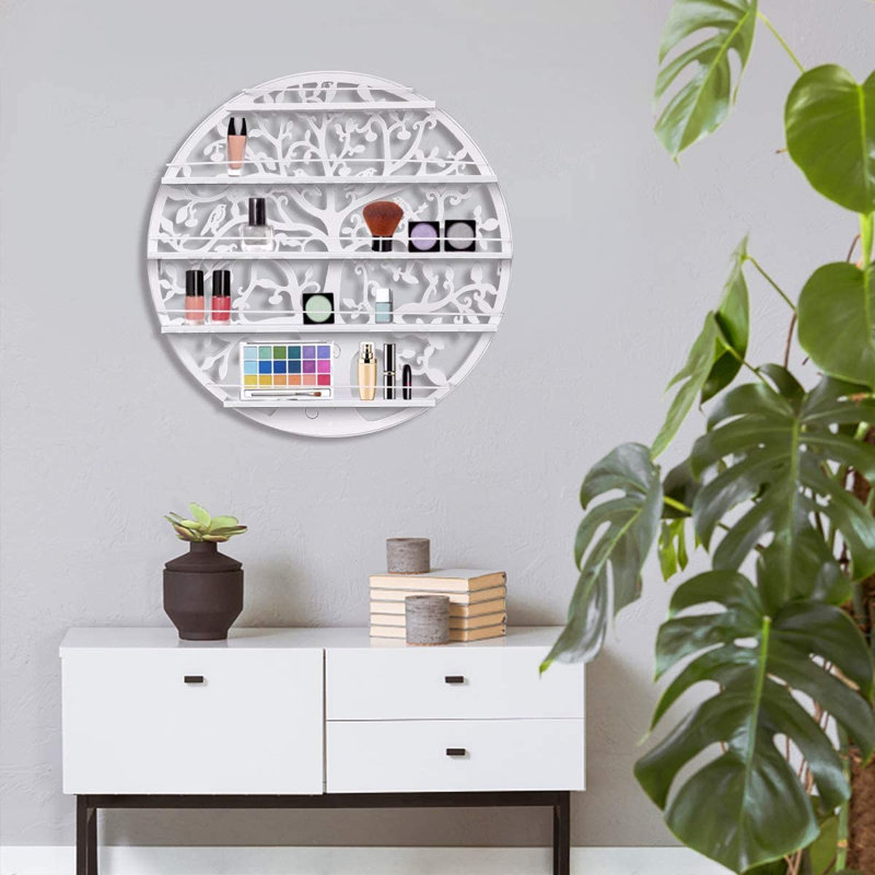 Amyris 5 Piece Circle Metal Accent Shelf, White