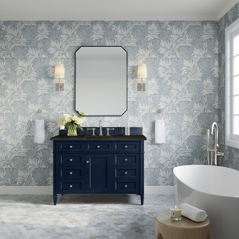 Dussault 48" Single Bathroom Vanity, Victory Blue, Phantome Eclos, 8" Widespread