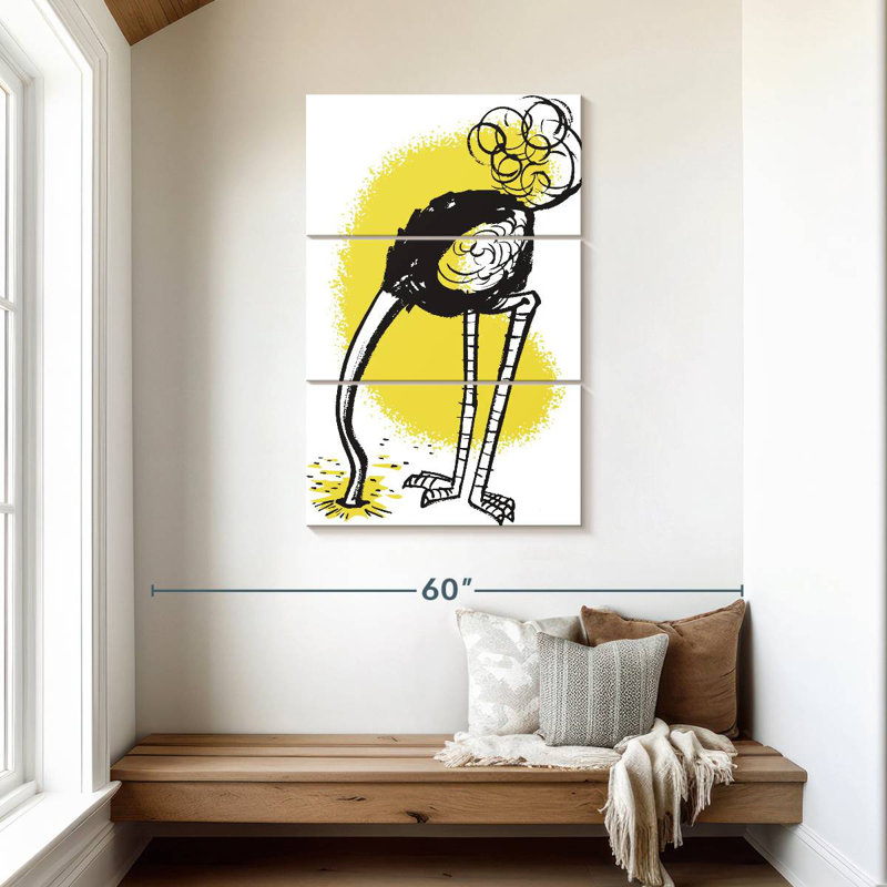 Brampt Introverted Ostrich, 45" H x 28" W