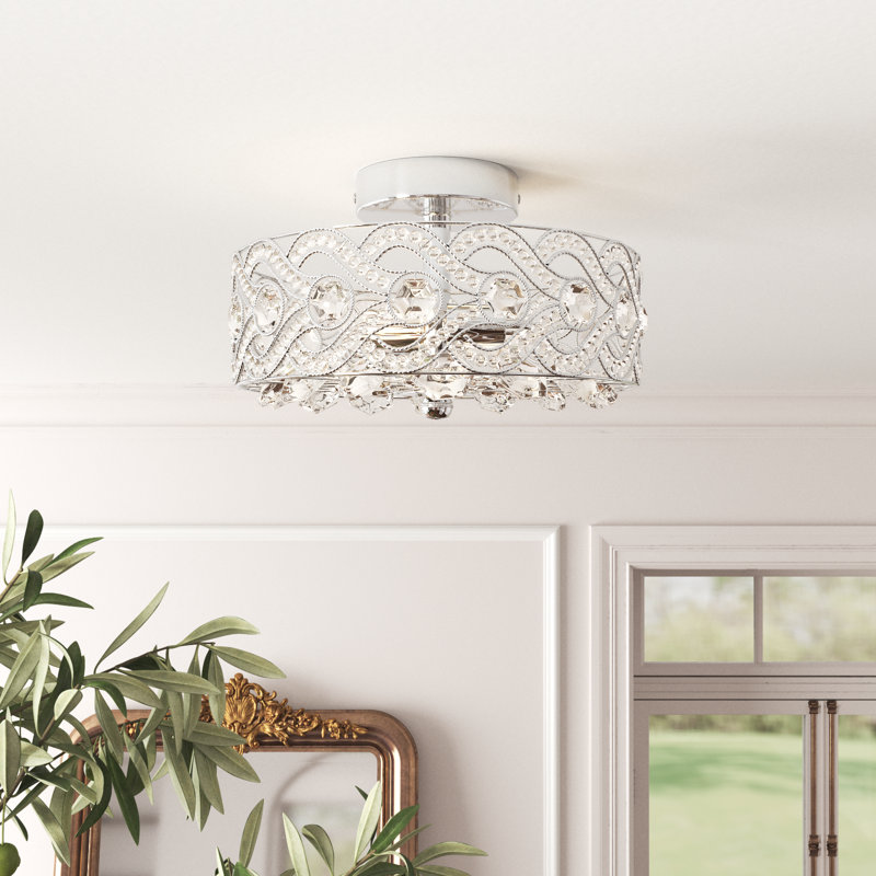 11.5"W Nowthen Nickel Semi-Flush Mount Ceiling Fixture