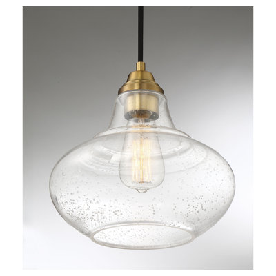 Roderick 1 - Light Schoolhouse Pendant in Brass