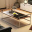 Table basse Rio, design Bauhaus pour petits appartements, bois massif rétro avec acier inoxydable, multifonctionnel et peu encombrant