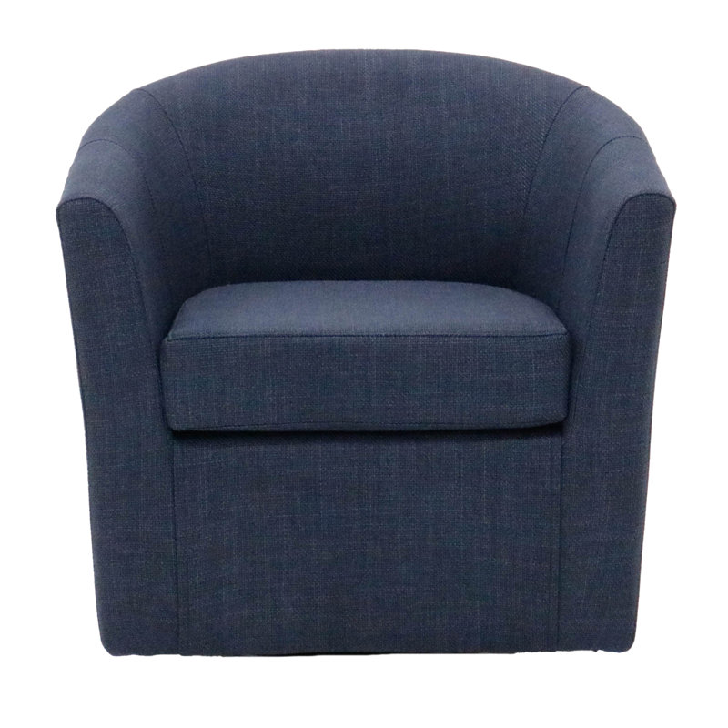 Fauteuil demi-tonneau pivotant 31 po Hansell, Navy Polyester Blend