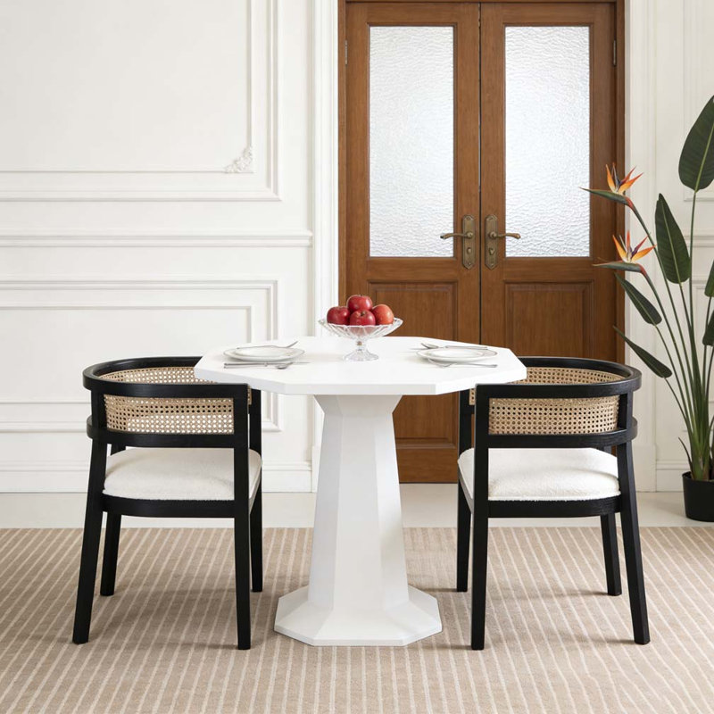 Chaise de salle à manger, Beige + noir