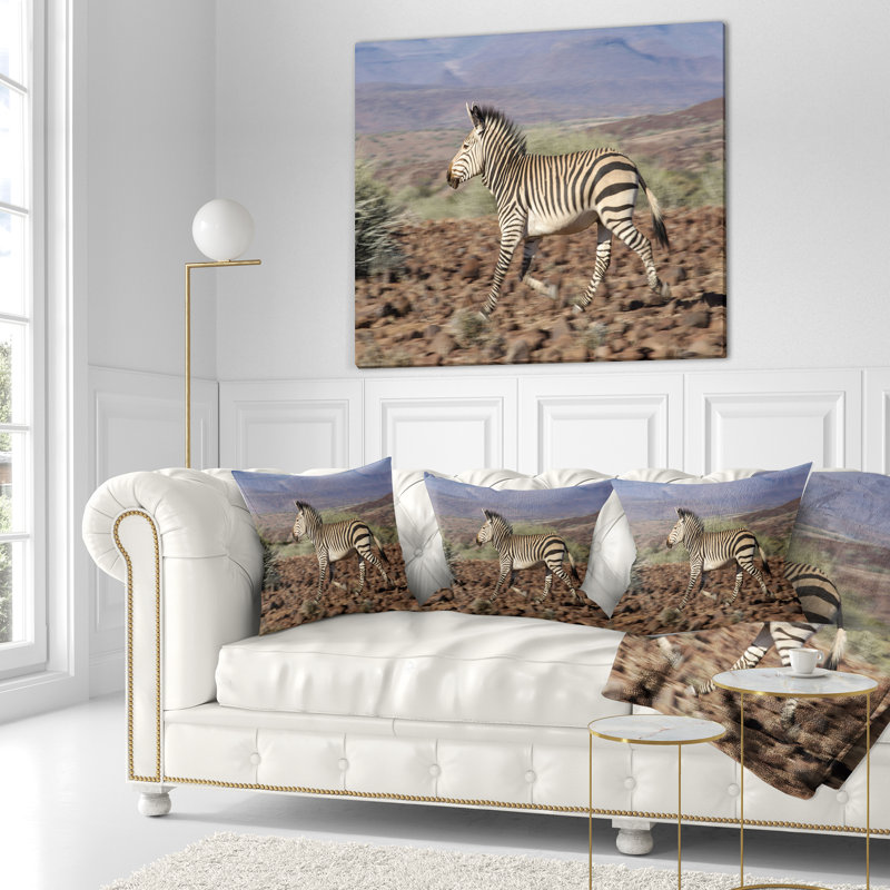 Coussin paysage zébré en damaraland, 16 po x 1 po, Coussin décoratif