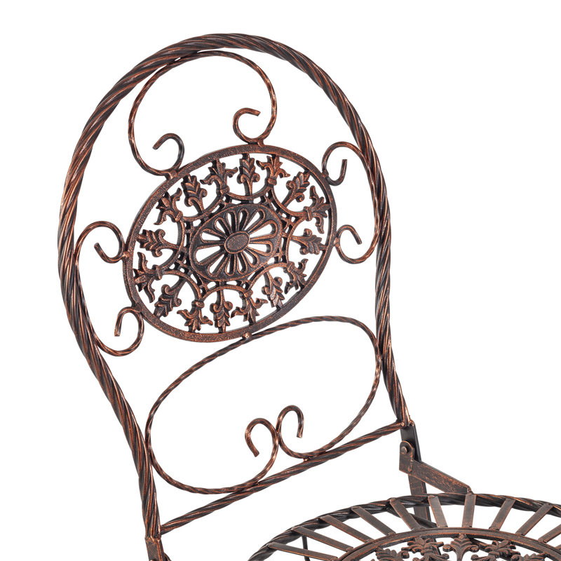 2 - Person Patio Dining Set with Round Table , Cushions Included, Brown