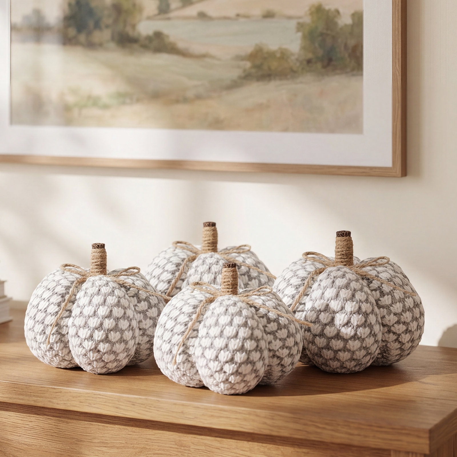 4-Piece Knit Pumpkin Holiday Accent Set