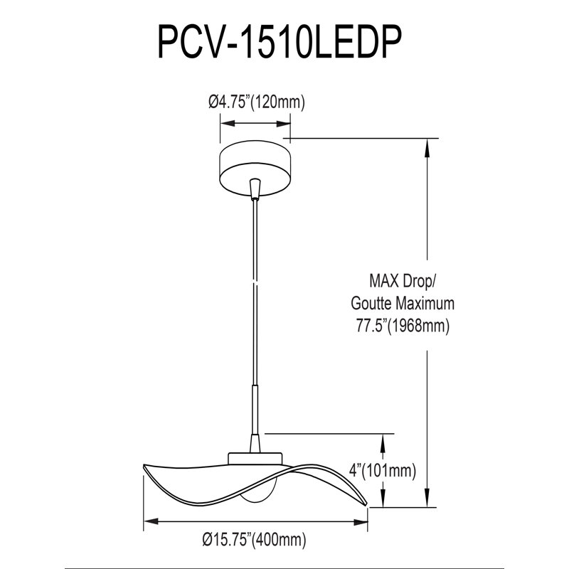 Luminaire suspendu à DEL Percival, Laiton vieilli