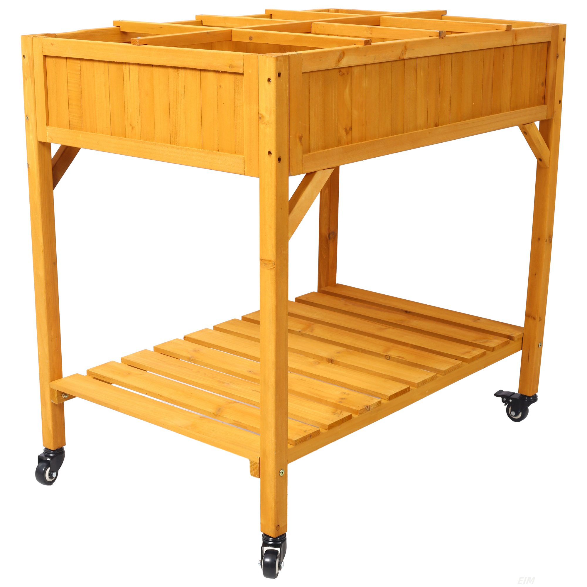 Gracie Oaks Elevated 8 Pocket Herb Garden Bed, Mobile Raised ...